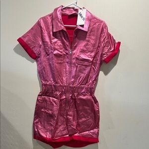 Metallic Pink Short Jumpsuit